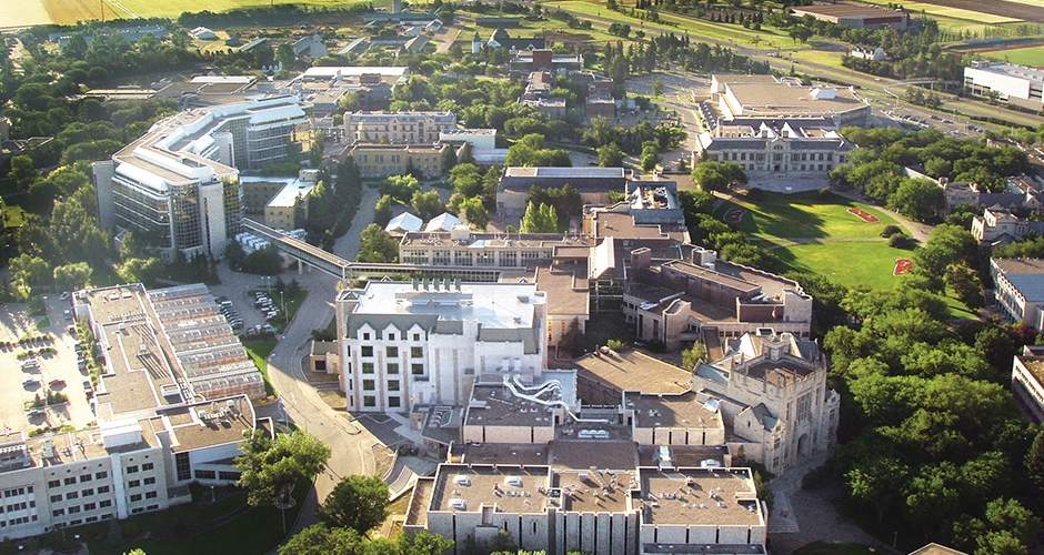 Aerial view of the USask campus